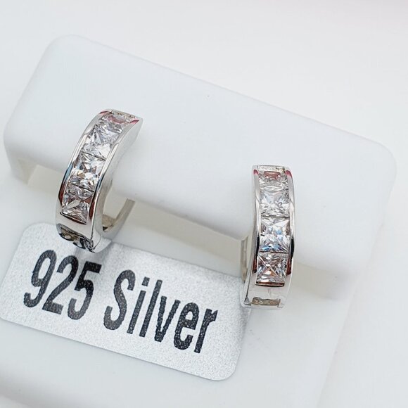 "925 Sterling Silver Cubic Zirconia Earrings, U19254652 - Picture 6 of 11